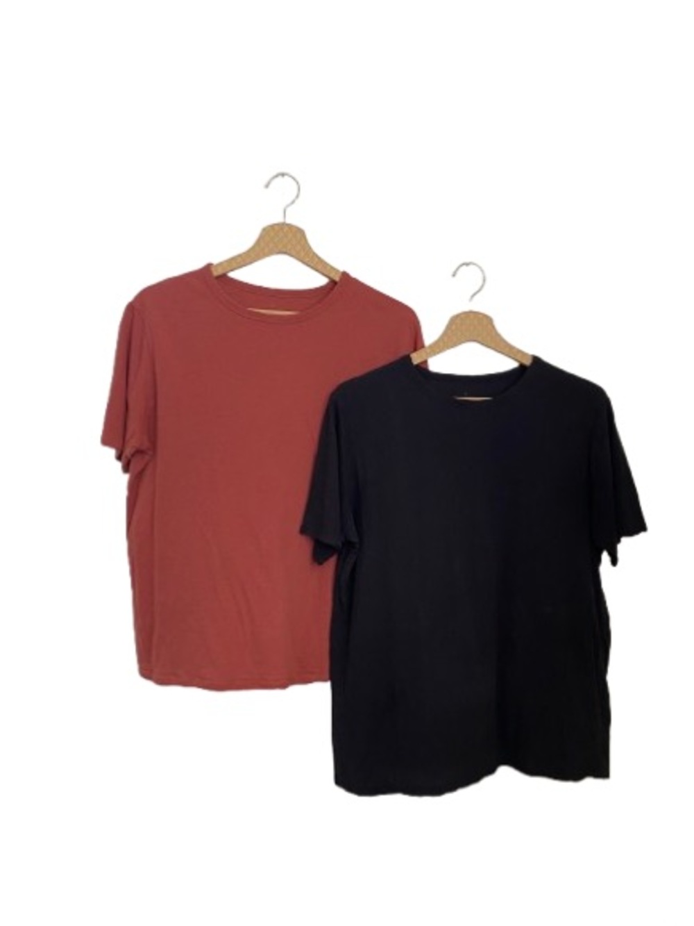 Everlane Organic Cotton Crew Neck Tee Bundle - Black & Rust - Size M